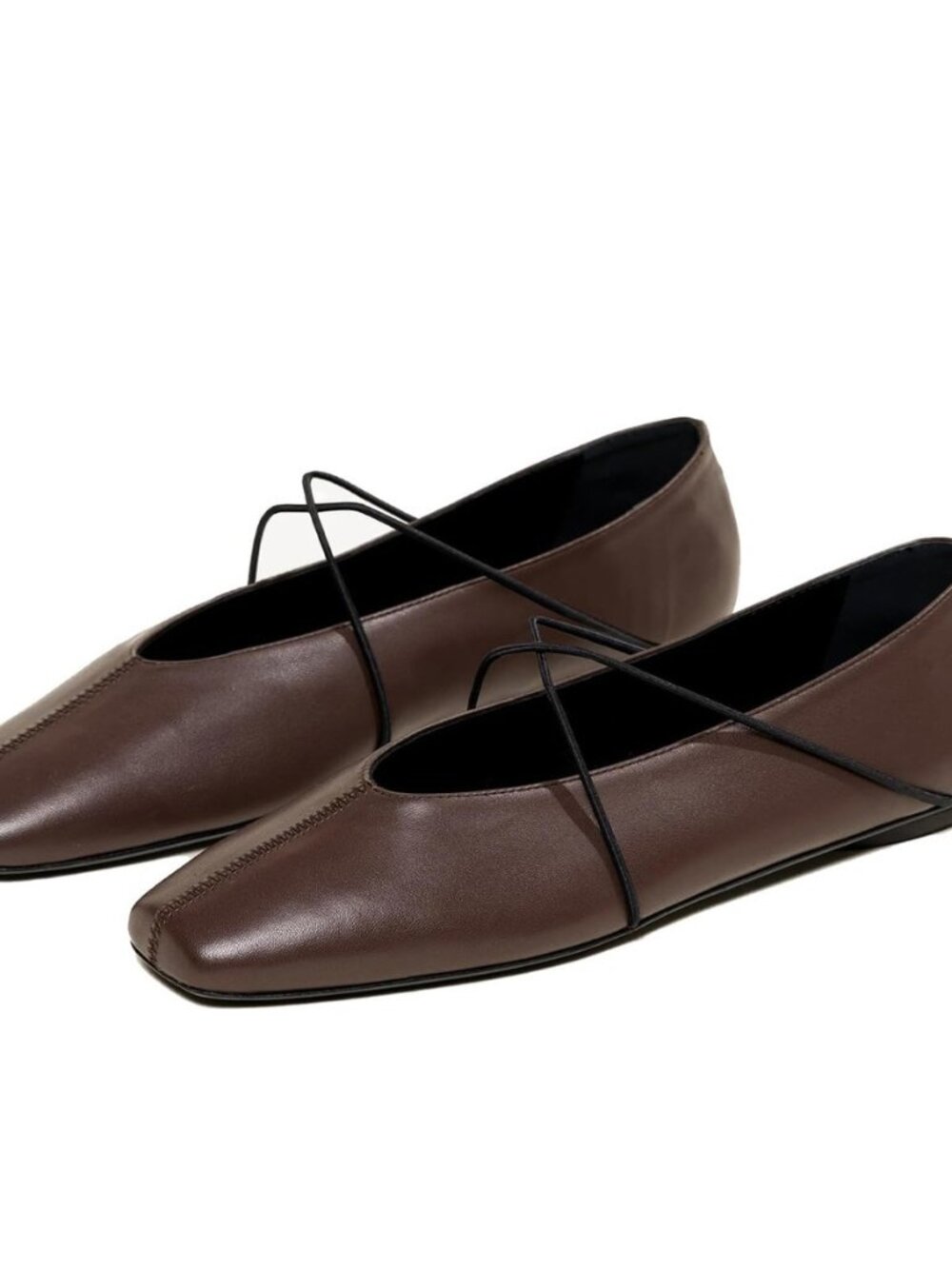 Women’s Square Toe Ballet Flats Criss Cross Strap Mary Jane Shoes Slip On